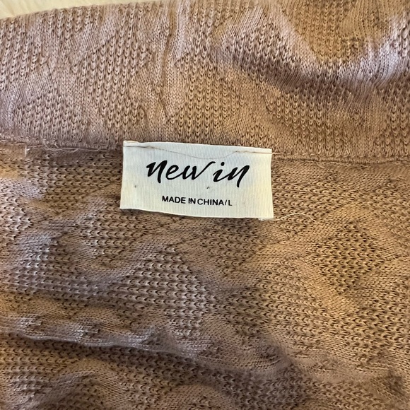 New In L - Brown Cable Knit Button-Up Jacket - Picture 5 of 9